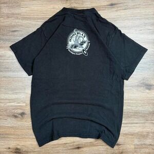 Vintage 90s faded black‎ hooligan records graphic skater tee